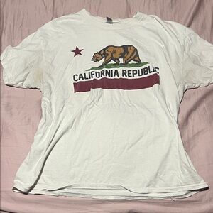 Gildan White California Republic Tee